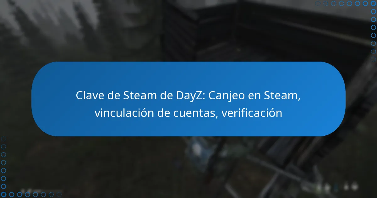 Clave de Steam de DayZ: Canjeo en Steam, vinculación de cuentas, verificación